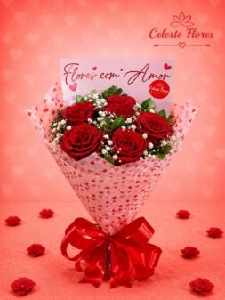 Buquê Coleção Sublime Flores com Amor de rosas vermelhas